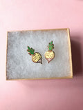 18k Gold Turnip Earrings
