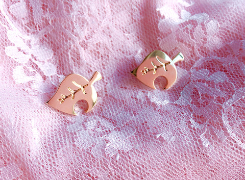 18K Gold AC Leaf Earrings